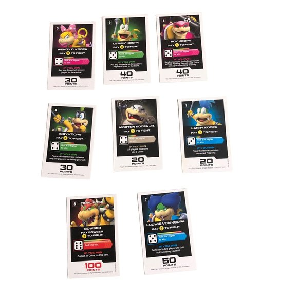 Monopoly Gamer Replacement Parts Pieces Mario Kart 32 Cards & Instructions - Picture 3 of 6